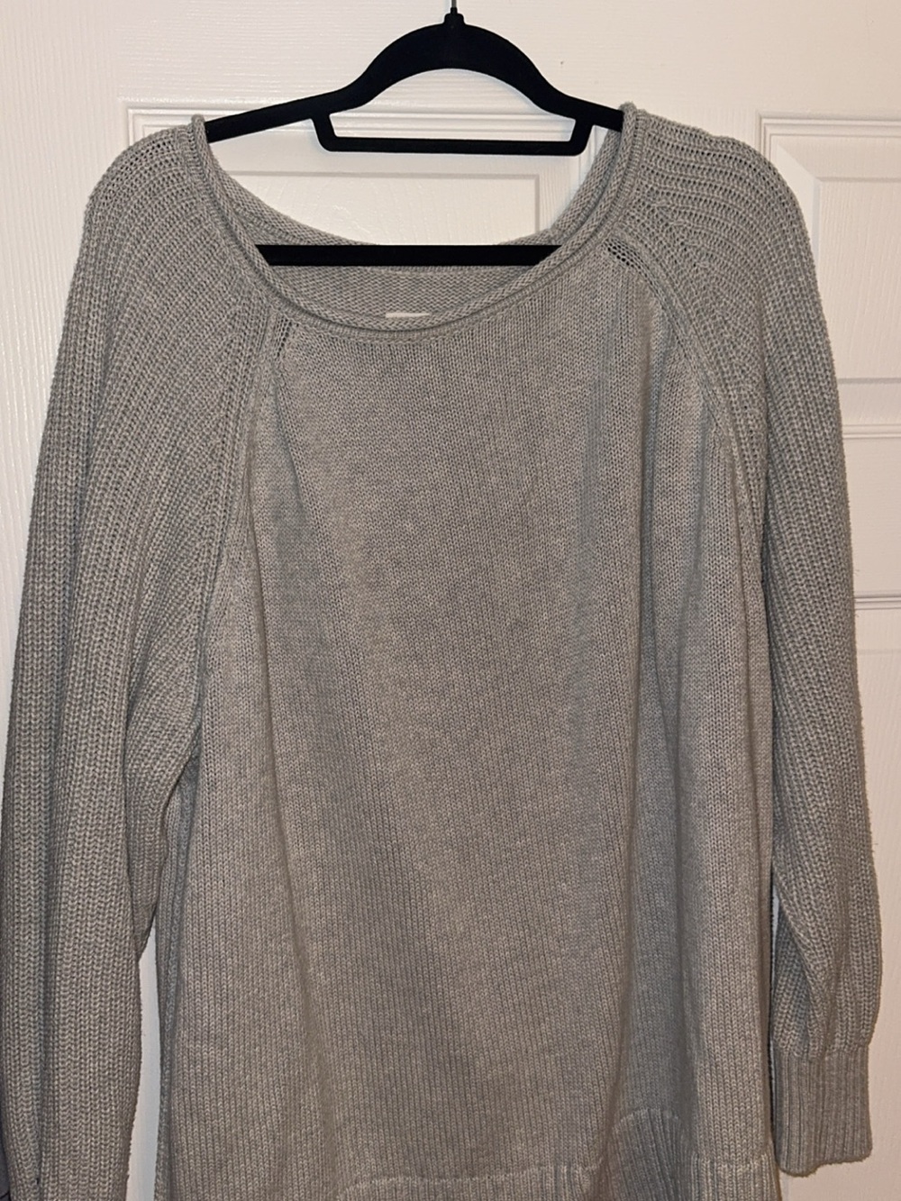 aerie Light Gray boat neck Knit Sweater